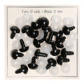 Črne varnostne oči - 12 mm